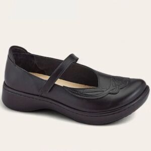 NAOT Bluegill Black Raven Leather Suede Mary Jane Support Shoes
